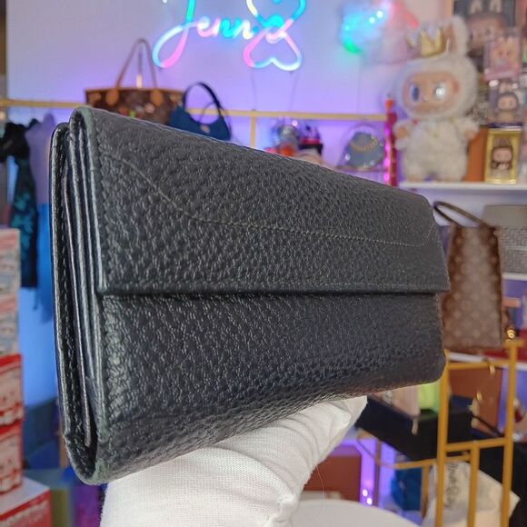 Gucci Jackie 1961 Black Pebble Leather Large Size Wallet - Picture 4 of 13